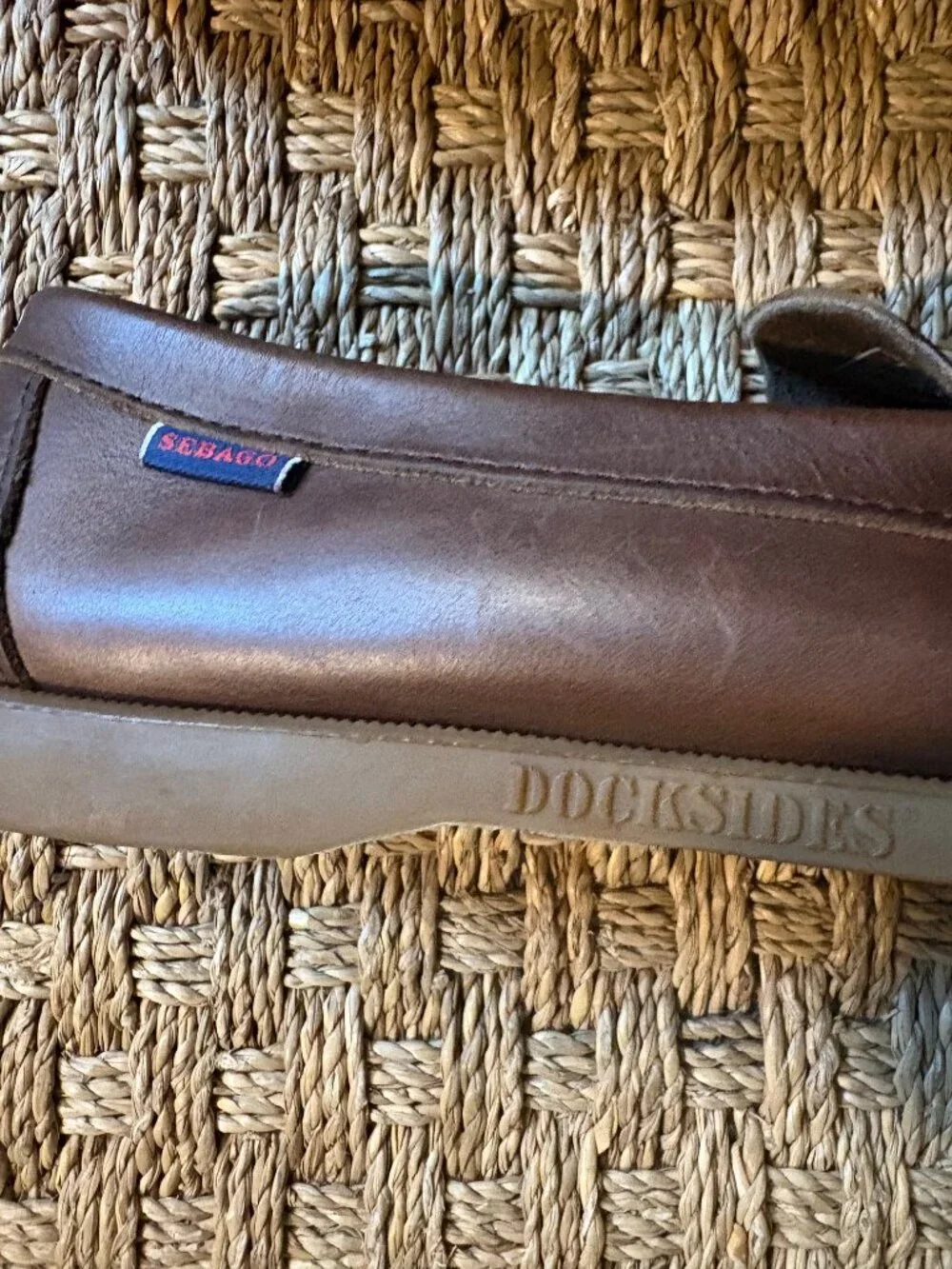 Sebago Dolphin penny mocassins in Waxed Brown Gum leather